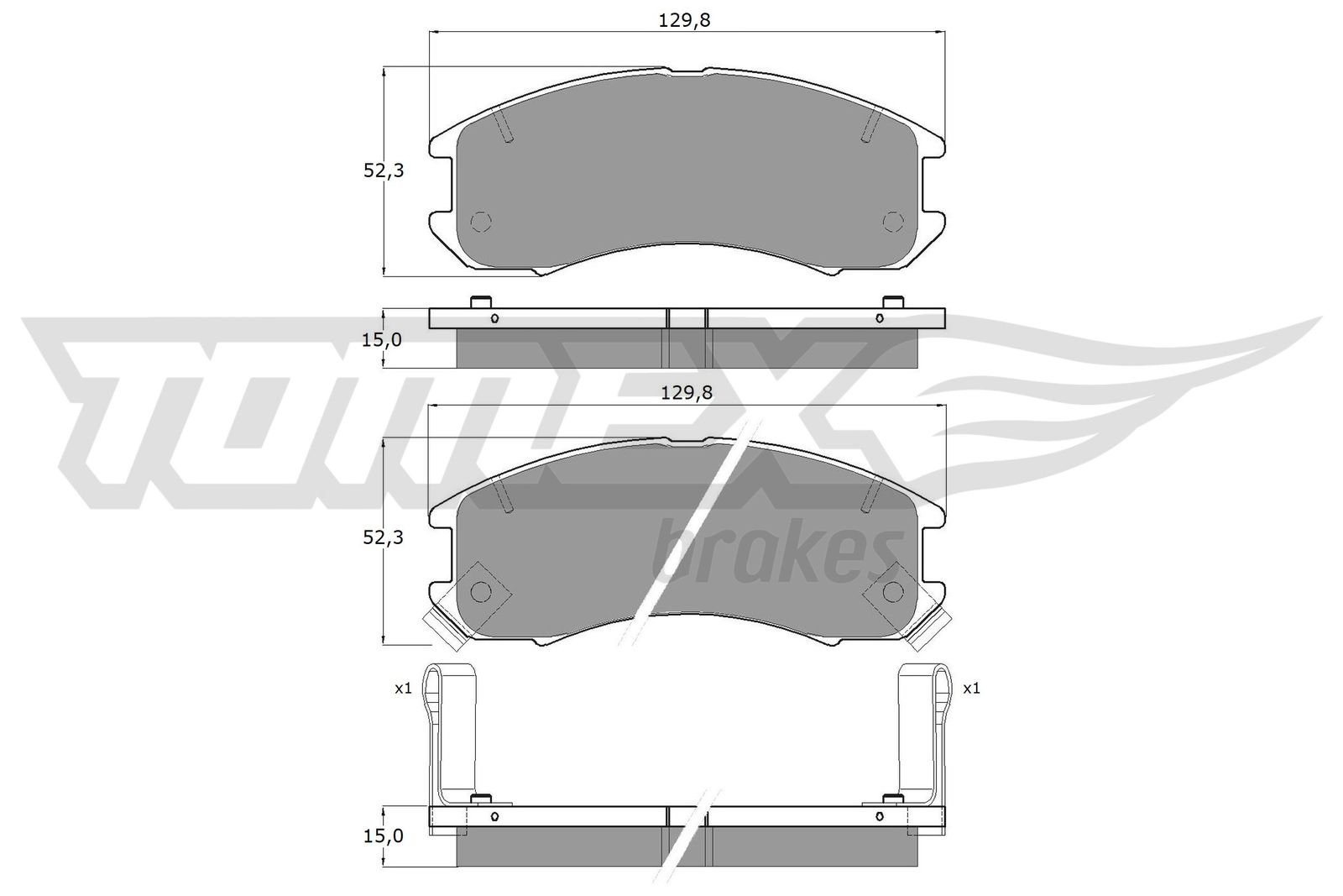 Sada brzdových platničiek kotúčovej brzdy TOMEX Brakes